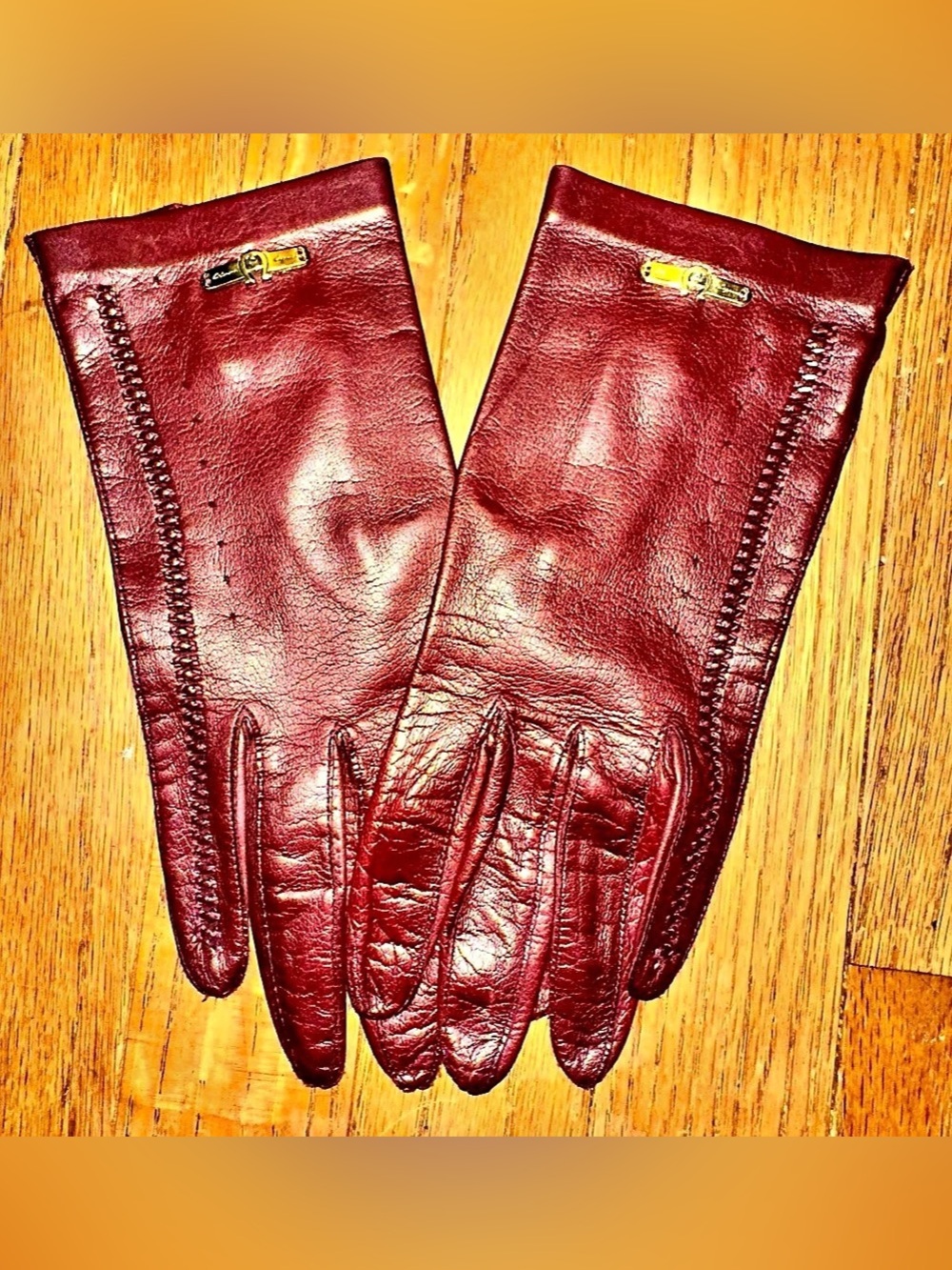Vintage 60s/70s Etienne Aigner Leather Gloves in Brown Size 8